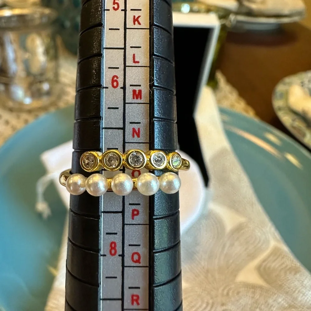 Pandora Treated Freshwater Cultured‎ Pearls & Stones Open Ring NEW